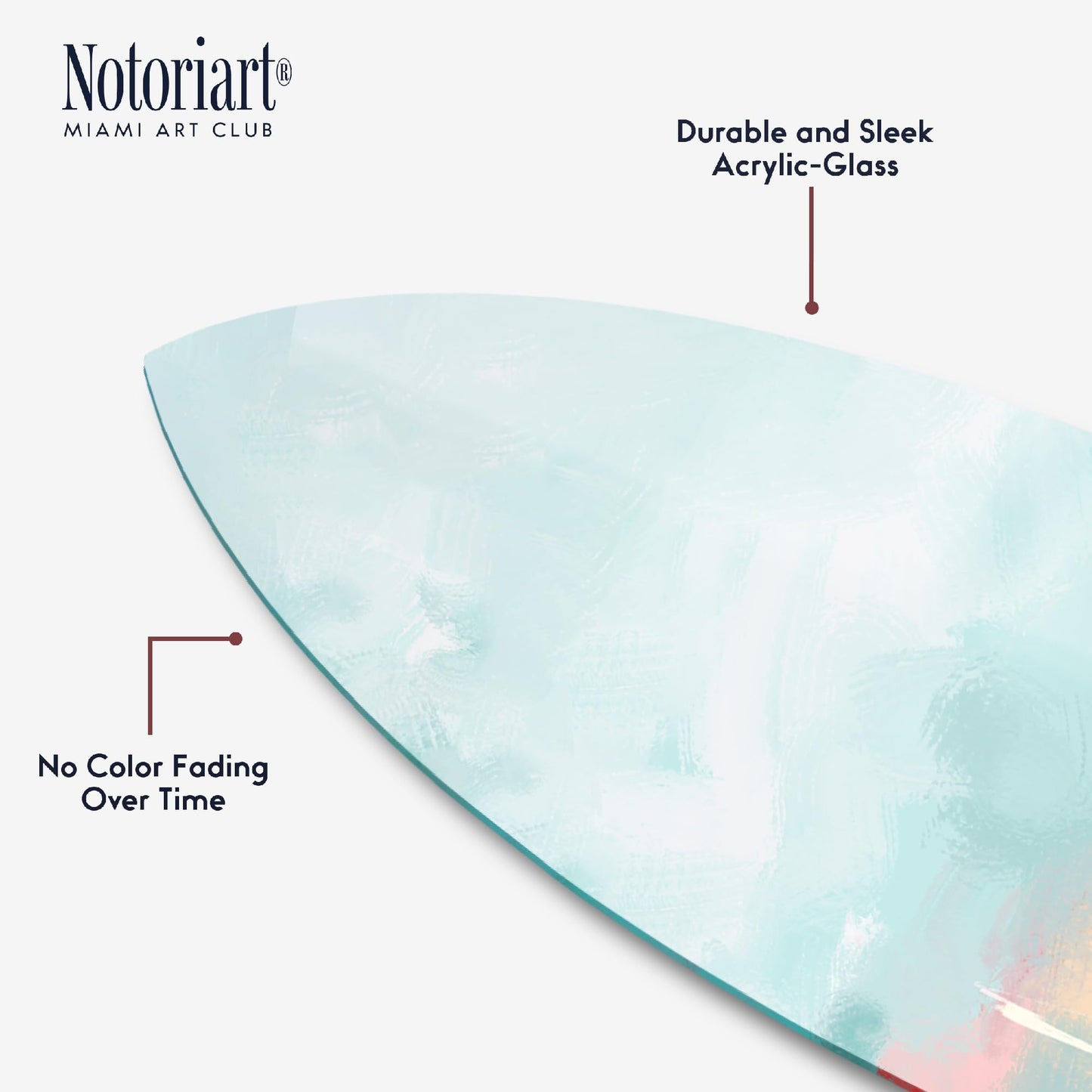 Notoriart Sail Boasts Outside Surfboard Acrylic Wall Art Die-Cut Coastal Modern High-Gloss Home Decor, 15" x 60"