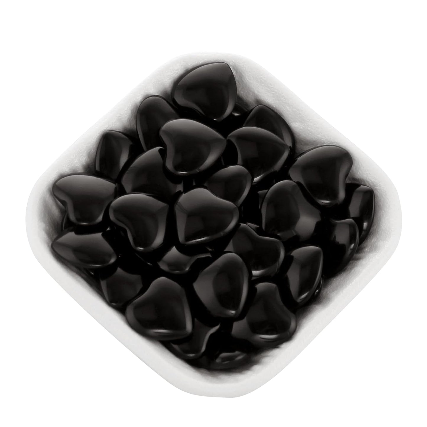 Namzi 20 Packs of Tumbled Polished Natural Black Obsidian Crystals Heart Stones, Crystals and Healing Stones Quartz Bulk for Wicca, Reiki, Healing Energy, Chakra Stones, Witchcraft Supplies