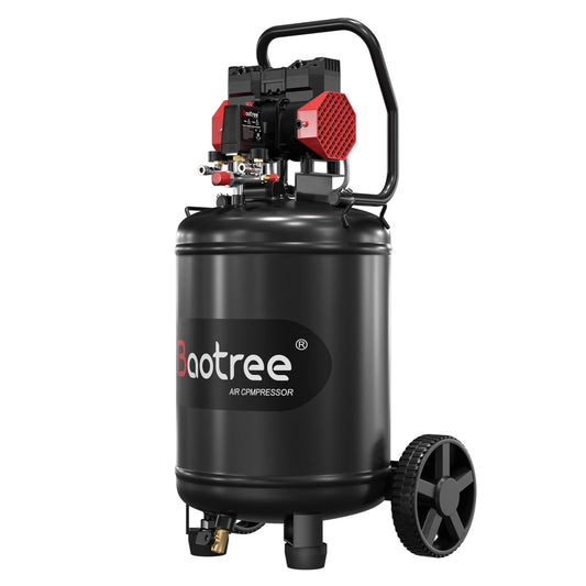 Baotree 14 Gallon Ultra Quiet Air Compressor with Two Quick Couplers, 2HP 8.75 CFM, Max 115 PSI Pressure Oil-Free Air Compressor Tank, 70dB Quiet Compressor for Auto Repair, Tire Inflation