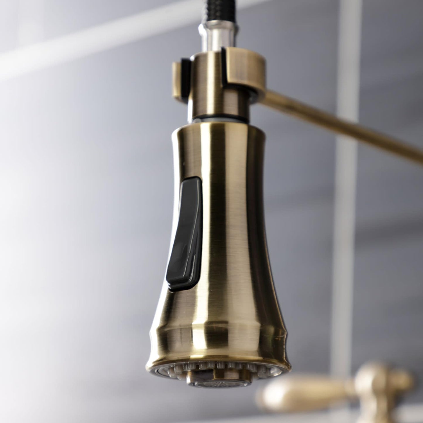 Gourmetier GS1271AL Heritage Two-Handle Deck-Mount Pull-Down Sprayer Kitchen Faucet, Polished Chrome