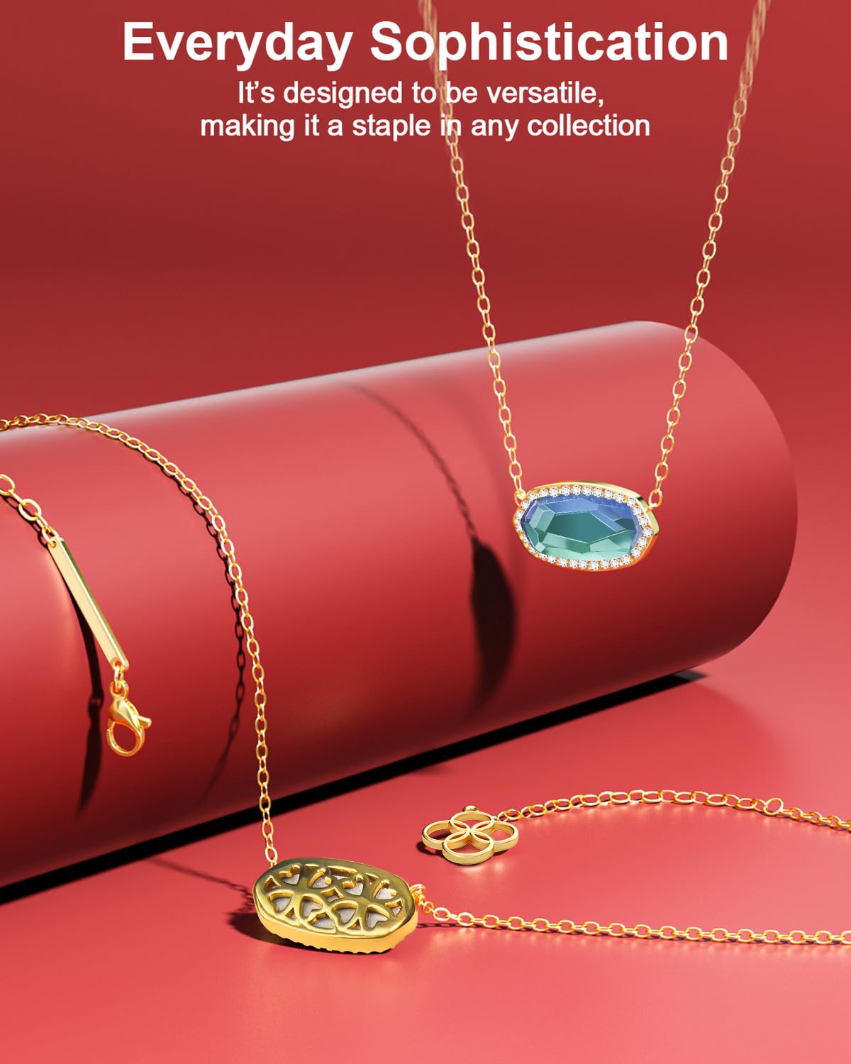 AICase 18K Gold Plated Pendant Necklace for Women,Diamond Rhinestone Dainty Fashion Jewelry,Anniversary Wedding Birthday Gifts for Women/MoM/Sister/Friends/Her/Wife/Grandma/Coworker_Sky Blue