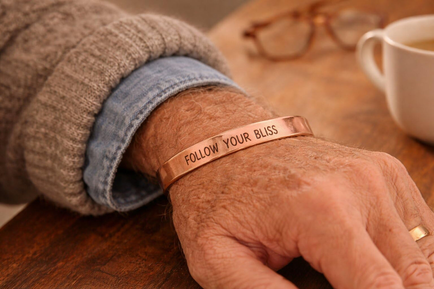 Touchstone Inspirational Copper Engraved Magnetic Bracelets for Women-Personalized Jewelry Gifts for Best Friend/Mom/Daughter/Sister - Adjustable Bracelet in a Gift Box Follow Your Bliss