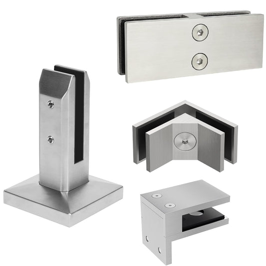 LukLoy Glass Railing Spigot with Clamp Brackets Bundle for Pool Fence Balcony Glass Railing