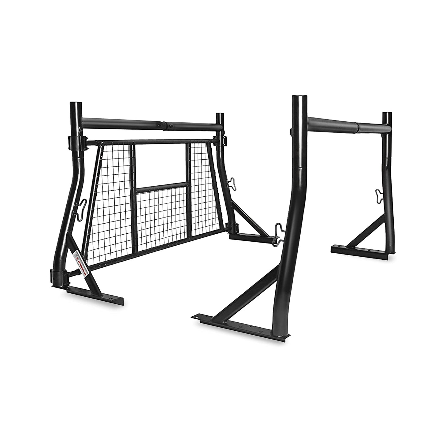 AA-Racks Model X35-W 800 LB Capactiy Extendable Pick-up Truck Rack with Protective Screen Set (Black)