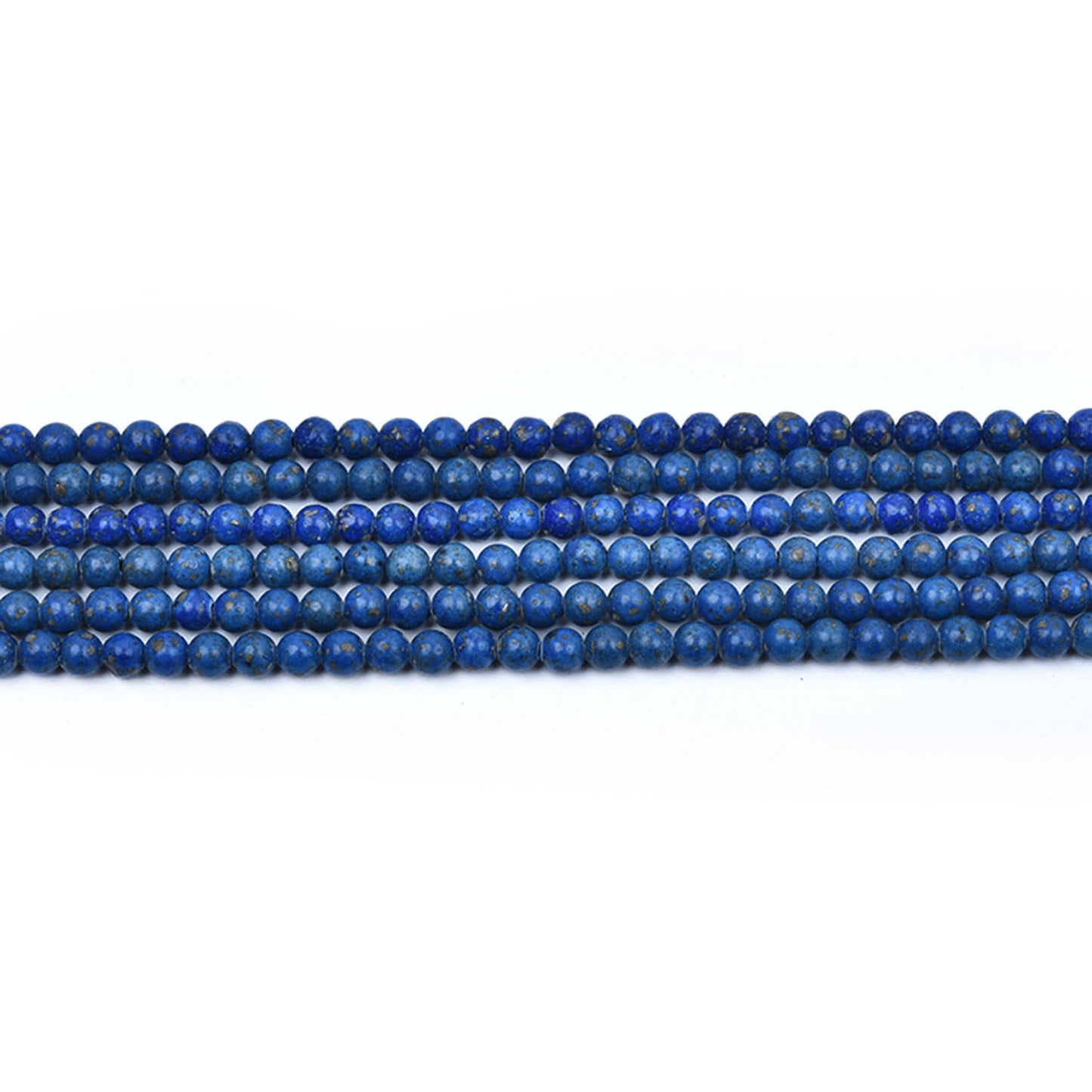 HAAMIIQII 4mm Lapis Lazuli Round Stone Spacer Beads, Loose Gemstone Beads for Jewelry Making, DIY Bracelet, Necklace, Healing Crystal 15 Inch (100pcs)