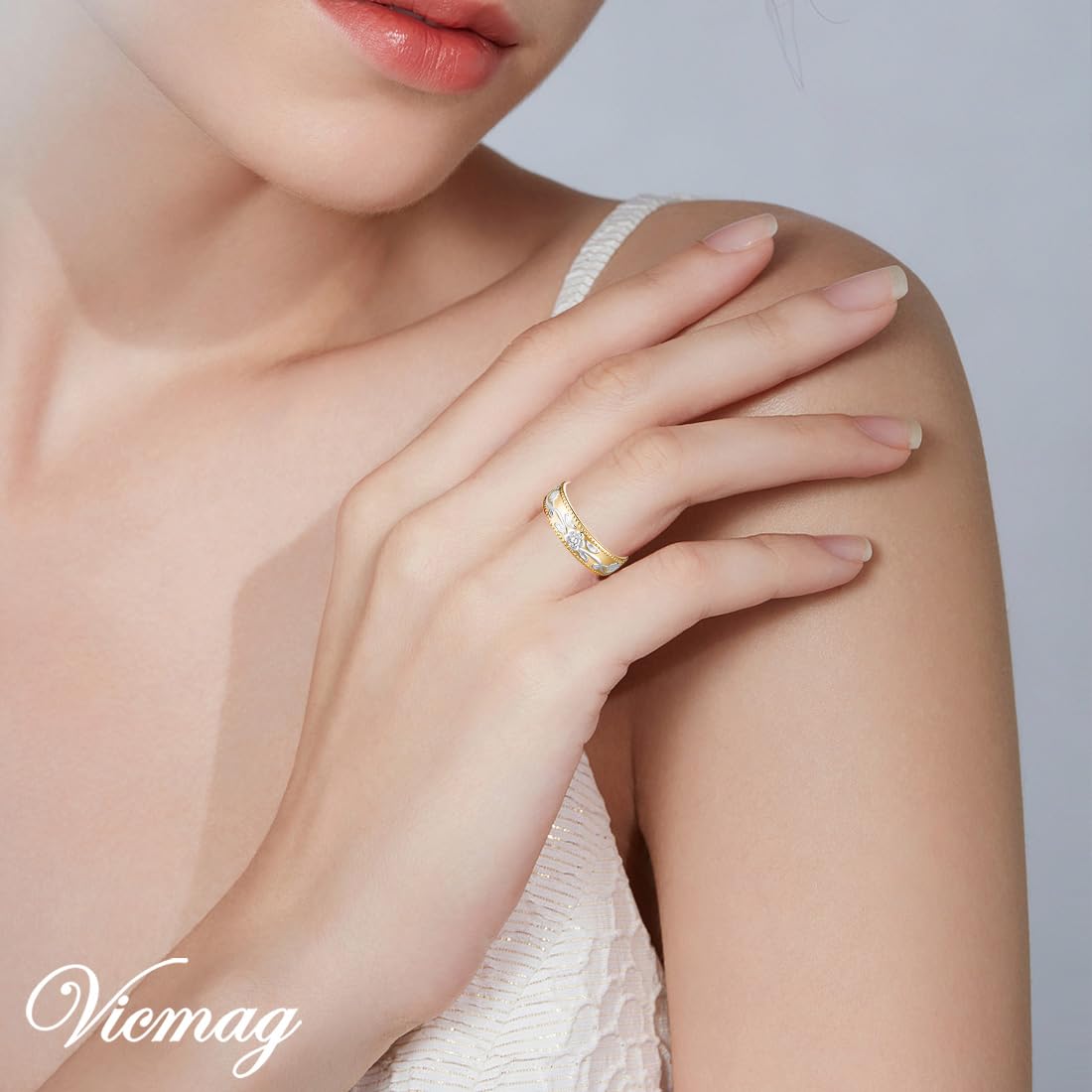 Vicmag Copper Magnetic Ring for Women Men 100% Solid Pure Copper Adjustable with Gift Box
