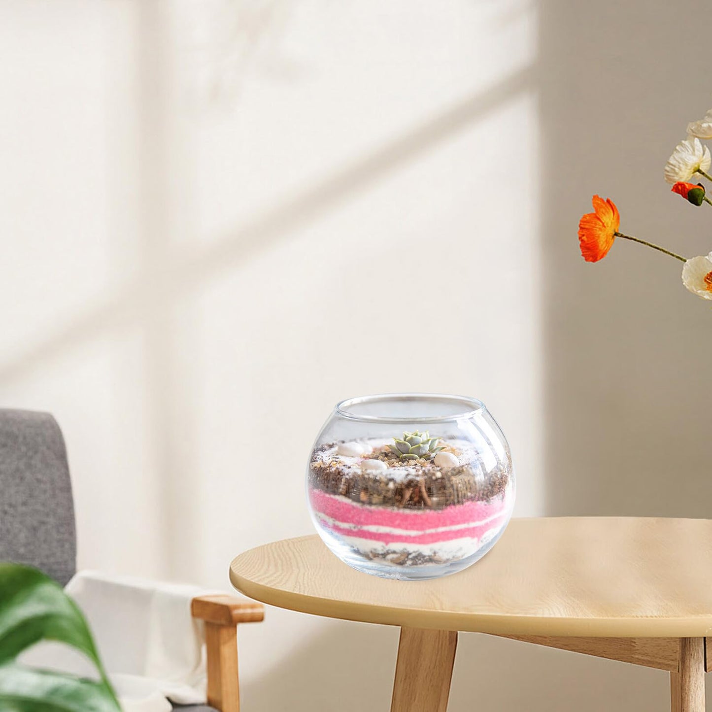 NUOBESTY Bubble Ball Glass Vase 15cm Hydroponic Plant Holder Fish Bowl Terrarium Centerpiece for Home Office Décor