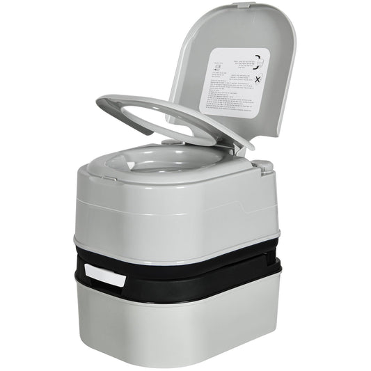 YITAMOTOR Portable Toilet Camping Porta Potty with Paper Collection 6.34 Gallon, Indoor Outdoor RV Toilet with Handle Pump, Leak-Proof OutdoorToilet for RV Travel, Boat, Trips, Grey