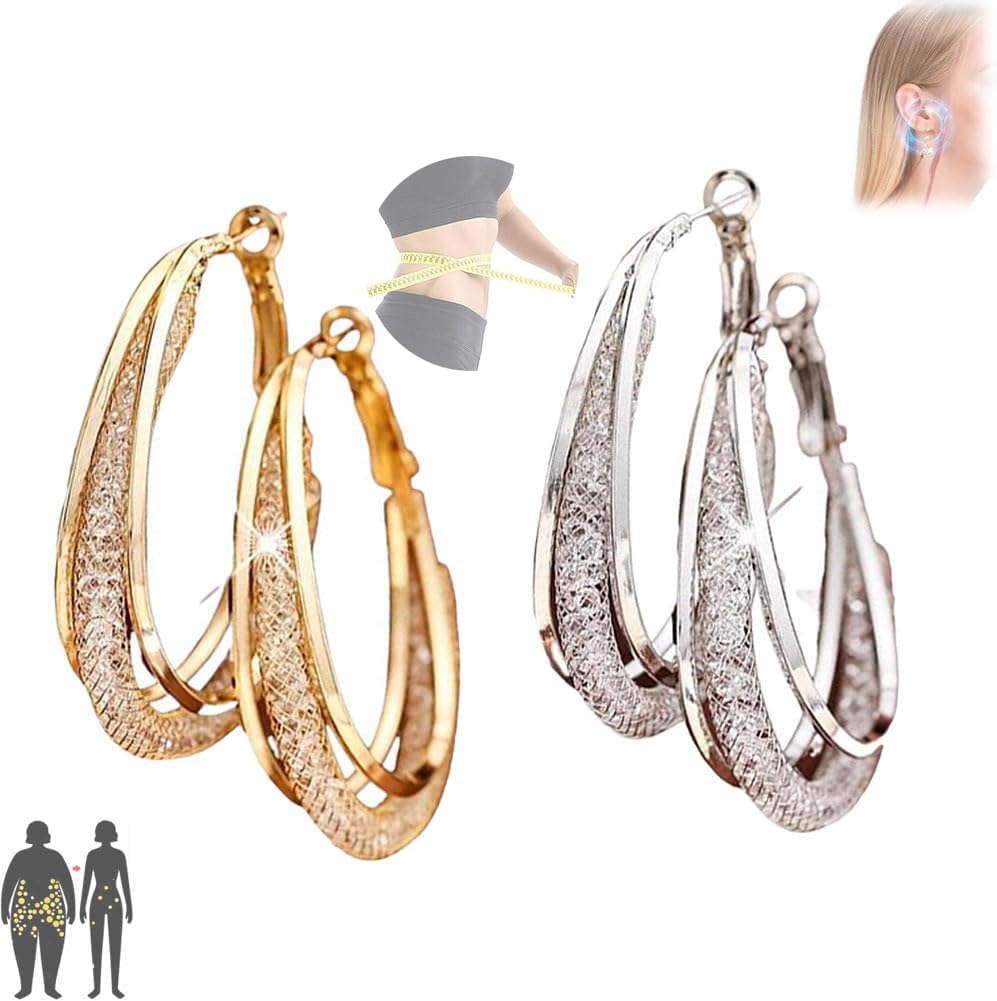 Fashion Oval Earrings, Hoop Earrings, Rhinestone Jewelry Accessories Earrings for Women