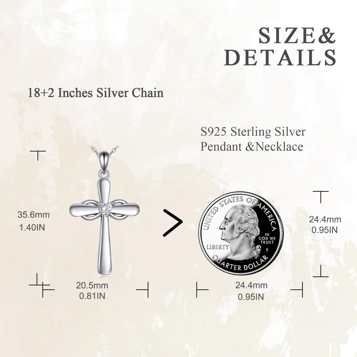 VONALA Silver Cross Necklace for Women Infinity Heart Cross Pendants Religious Jewelry Christian Baptism First Communion Day Gifts for Mother Mom Wife