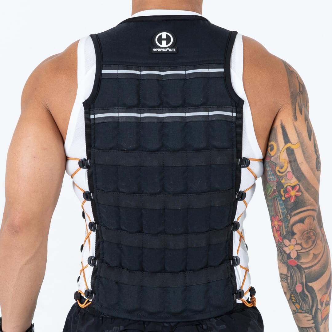 Hyperwear Hyper Vest ELITE Fully Adjustable Weight Vest - Stretch CORDURA® Fabric YKK Zipper Thin Steel Weights - Weighted Vests for Running, Strength, Endurance, Walking (20 lbs MEDIUM)