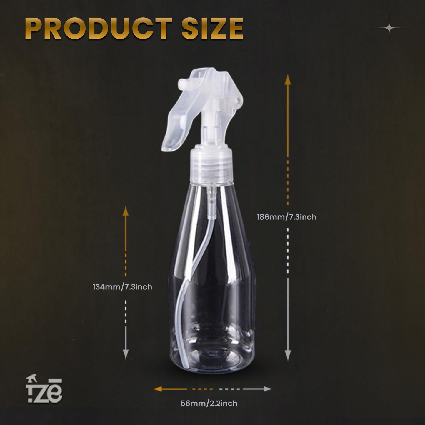 FZE Spray Bottles With Ultra Fine Mist Pack of 2 | 6.76 Oz/200ml | Plant Mister | Small Spray Bottle for Hair | Plants | Cleaning | Gardening | Essential Oil Mist Spray [ Mini Mist]