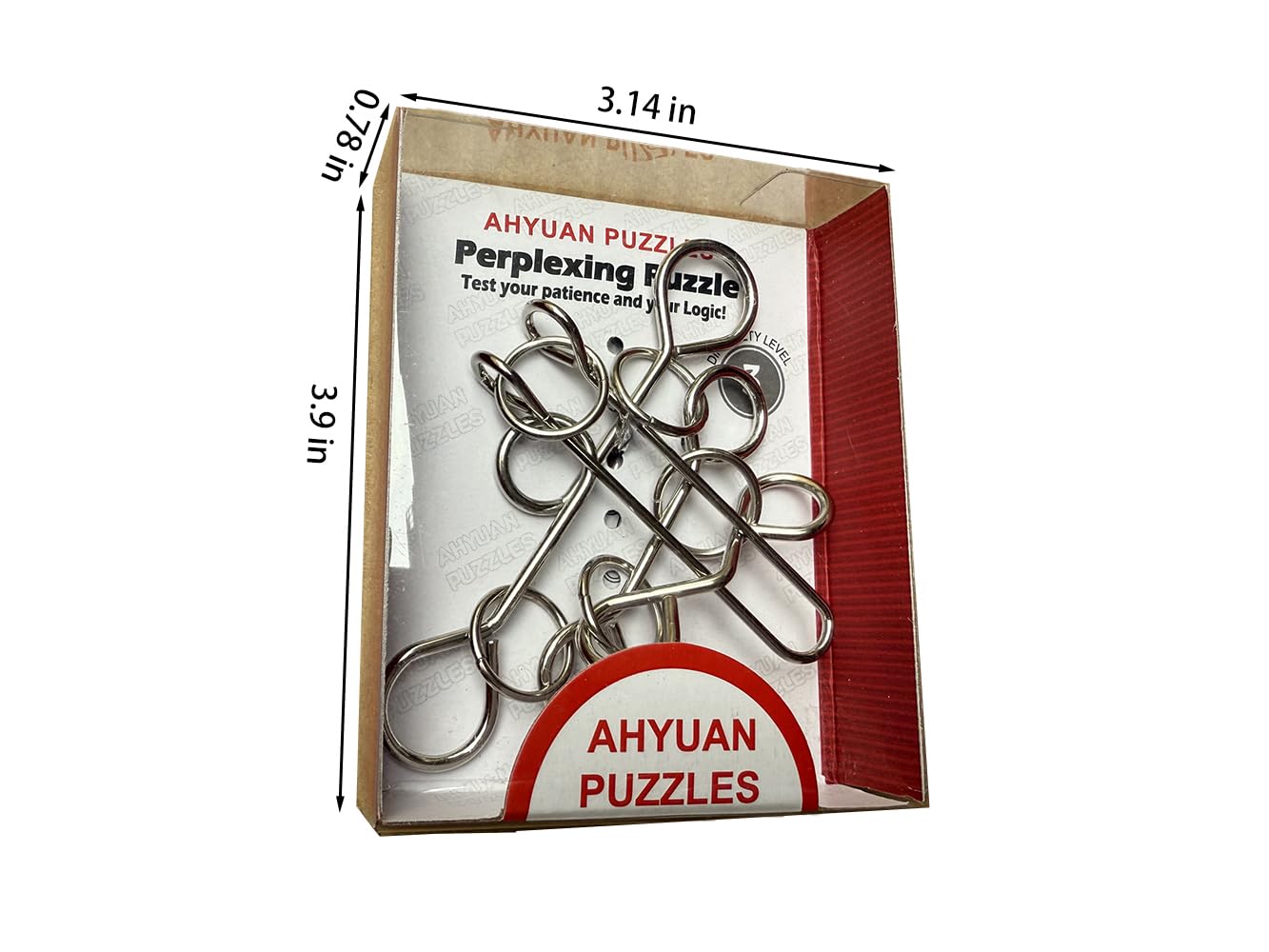 AHYUAN 24 Packs Large Metal Puzzles Brain Teaser IQ Wire Puzzles with Individual Backside Solution Paper Box Gift Package Educational Puzzle Games Toys Magic Trick Toy Party Favors for Kids Adults