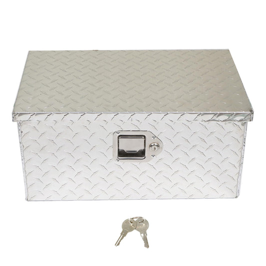 SEBLAFF 20 Inch Heavy Duty Aluminum Diamond Plate Tool Box Silver Replacement for Pick Up Truck RV Trailer with Lock & 2 Keys