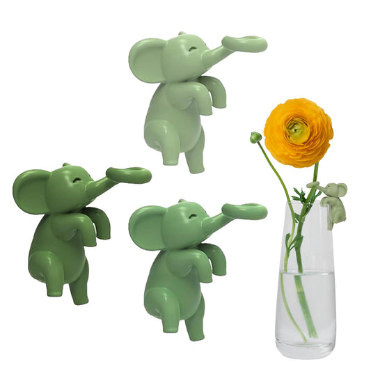 Plant Propagation Buddy – Plant Cutting Holders for Sprouts, Stems & Shoots, Cute & Sturdy Plant Supports for Indoor Gardens & Propagation Stations, Perfect Gift for Plant Lovers (Green, 3 Elephant)
