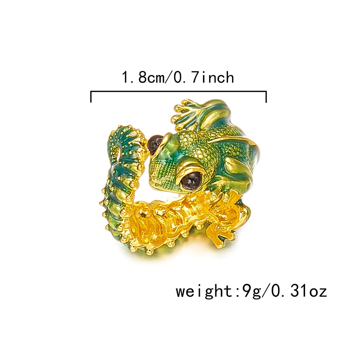 GYRMMUE Gothic Lizard Rings for Women Men Chameleon Animal Finger Rings Vintage Boho Goth Adjustable Open Ring Hypoallergenic Drip oil Ring Halloween Birthday Party Birthday Holiday Jewelry (Green)