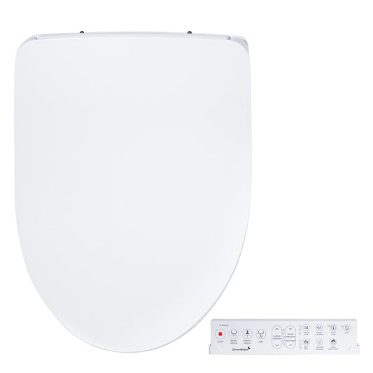 SmartBidet® SB-1200 Luxury Advanced Electric Smart Bidet Elongated White Toilet Seat, with Remote control, Endless Warm Water with LED Night Light, Slim Profile
