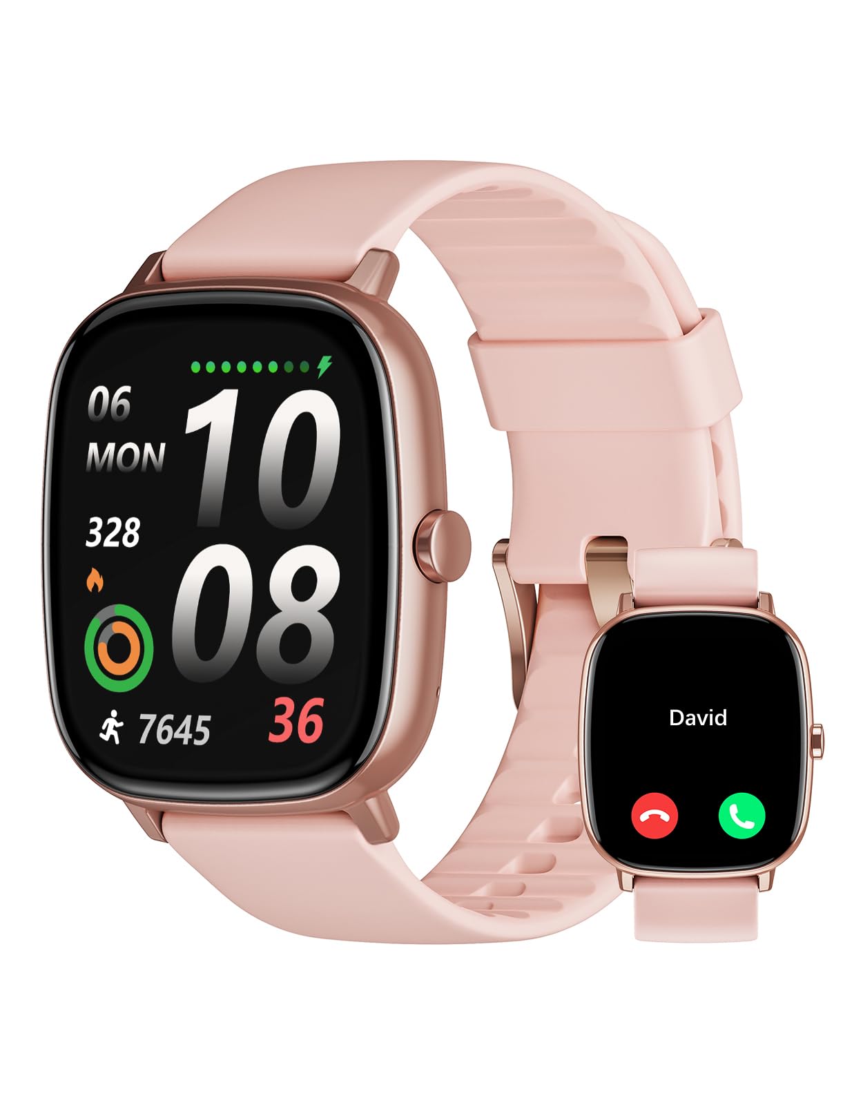 HUAKUA Smart Watches for Women with GPS Built-in, Answer/Make Calls, 1.95" Smartwatch for iPhone/Android Phones, Fitness Watch with Heart Rate/Sleep Monitor 100+ Sports Modes IP68 Waterproof (Pink)