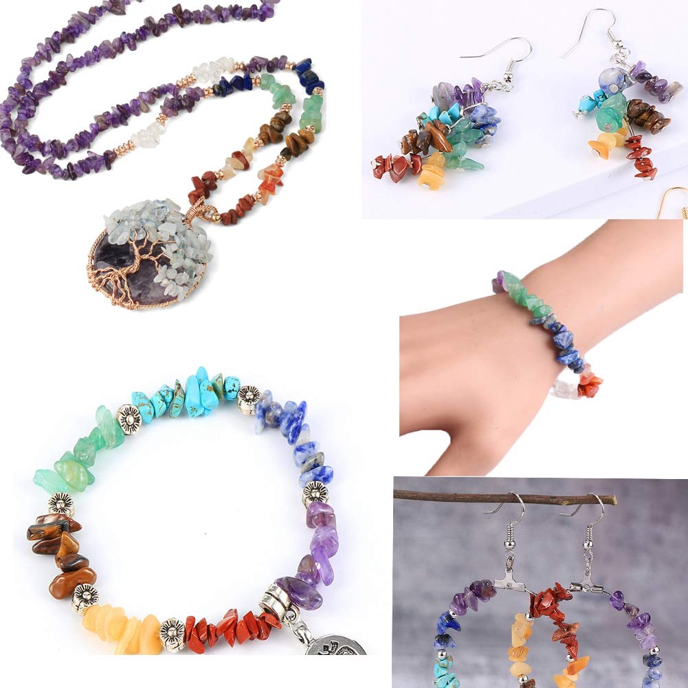 Natural Chip Stone Beads Lapis Lazuli 5-8mm About 400 Pieces Irregular Gemstones Healing Crystal Loose Rocks Bead Hole Drilled DIY for Bracelet Jewelry Making Crafting (5-8mm, Lapis Lazuli)