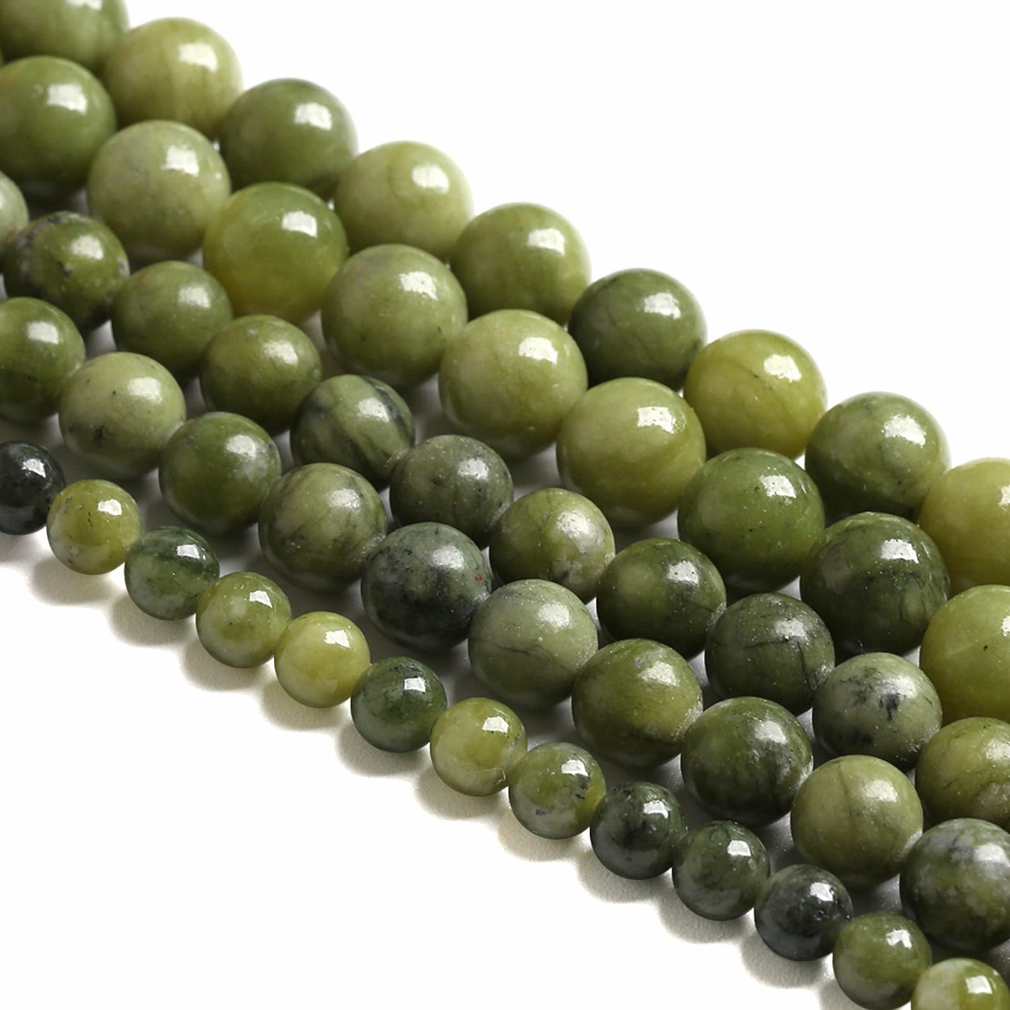 8MM 45PCS Natural Stone Chinese Green Jade Loose Beads for Jewelry Making DIY Bracelet Necklace 1 Strand