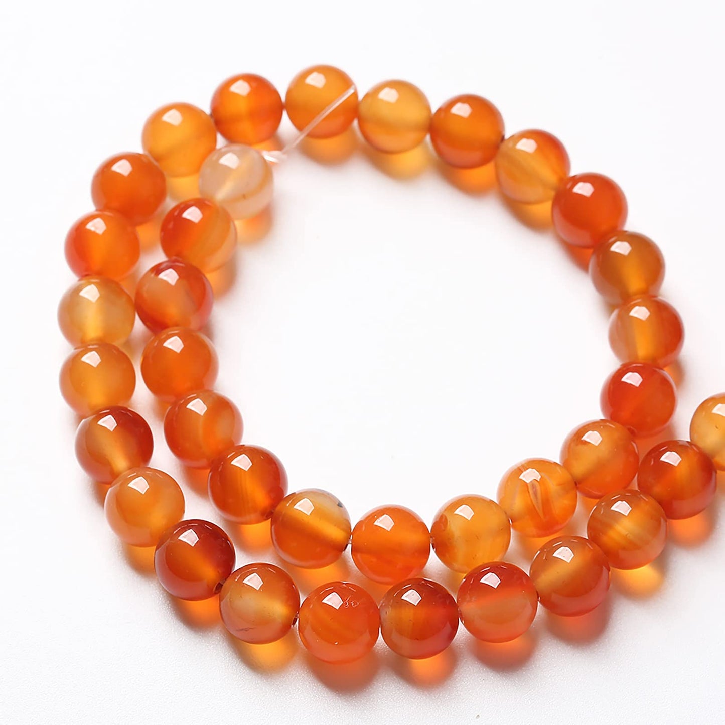 36pcs 10mm Natural Gradient Red Agate Gemstone Beads Round Loose Spacer Beads for Jewelry Making DIY Bracelets Necklaces 15" (10mm, Red Agate)