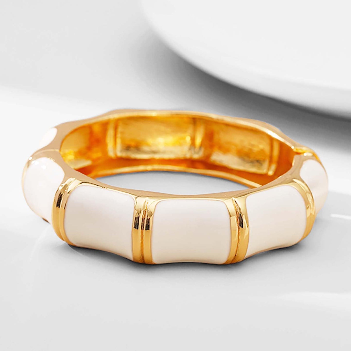 crataly White Gold Cuff Dripping Oil Bangle For Women-Enamel Vintage Bracelets For Birthday Christmas Mother's Day Valuntines Day Gifts