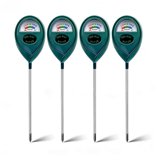 METINFUS Pack of 4 Green Soil Moisture Meter for Plants, Soil Meter, Soil Tester, Hygrometer for Garden, Farm, Lawn, Ideal for Beginners & Indoor Plant Enthusiasts, No Battery Required
