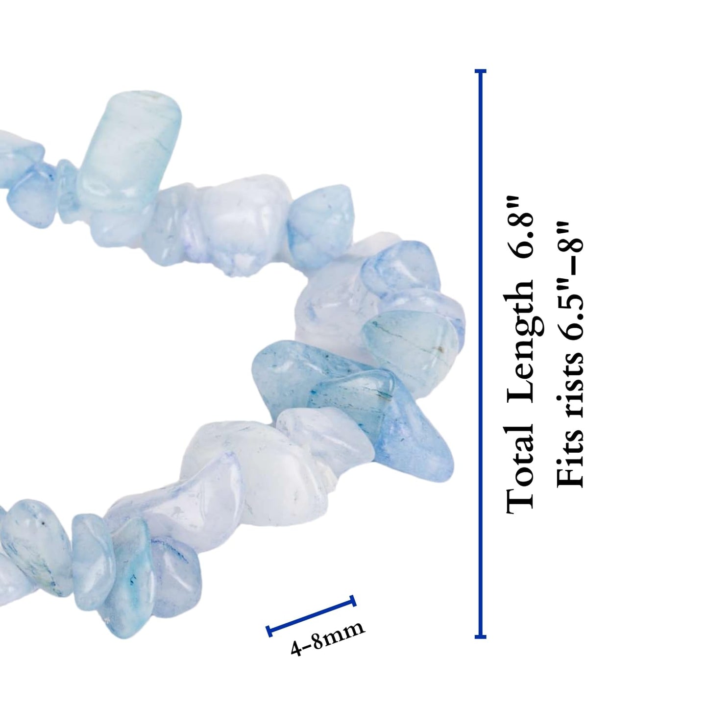 Herxion Aquamarine Bracelet for Women & Men- Natural Raw Protection Bracelet, Blue Irregular Chips Stretch Healing Crystals Bracelets Jewelry for Calming, Enhancing Communication & Promoting Courage