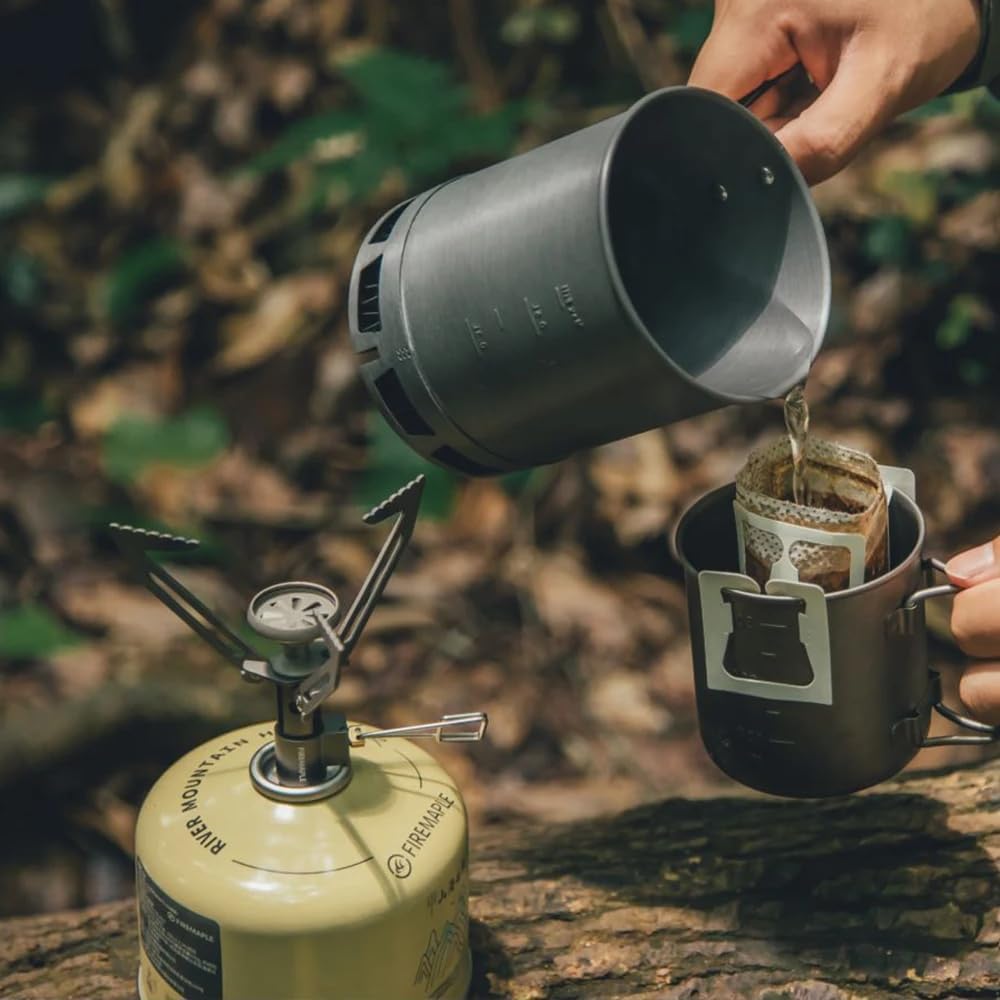 Fire-Maple 600ml G3 Petrel Ultralight Camping Pot Lightweight Outdoor High Efficiency Foldable Heat Exchanger Pot Portable for Hiking Travel (162g)