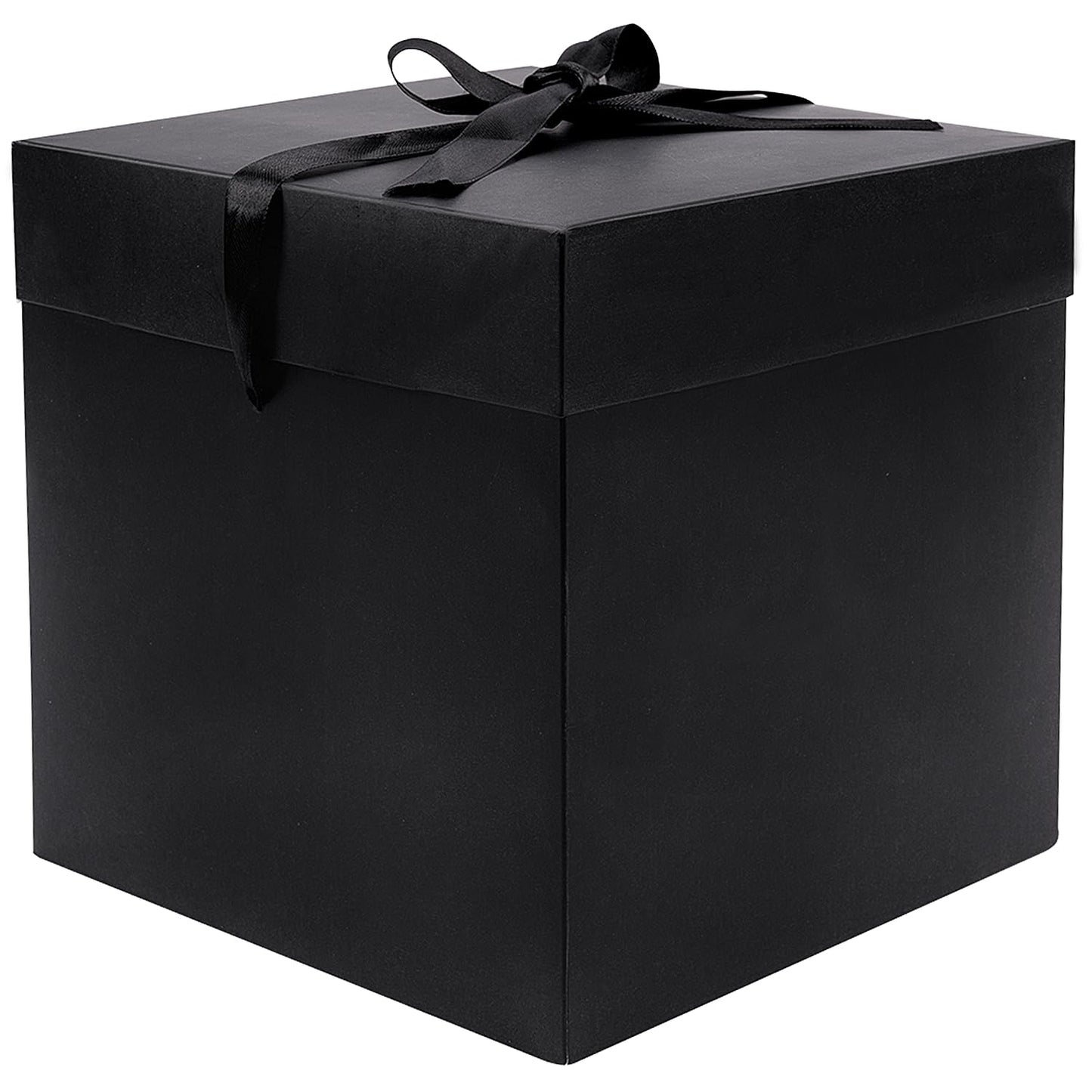 Elephant-package Medium Gift Box with Lids, Ribbon and Paper Filler, for Men Women Birthdays, Father's Day, Bridal Showers, Weddings, Baby Showers - Collapsible, 8.7", 1 Pack, Black