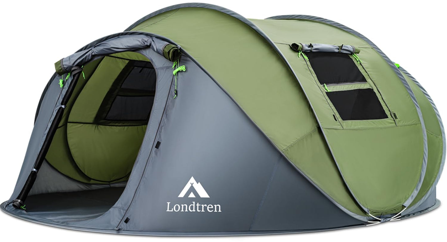 4-5 Person Easy Pop Up Tent Waterproof Automatic Setup 2 Doors-Instant Family Tents for Camping Hiking & Traveling