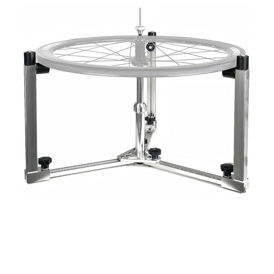 Moroayop Wheel Weaving Stand for Bike Repair – Smooth 360° Rotating Bike Wheel Truing Stand, Foldable Aluminum Alignment Tool with Rim-Safe Rollers, Fits MTB, Road & 700C (Thru Axle & QR)