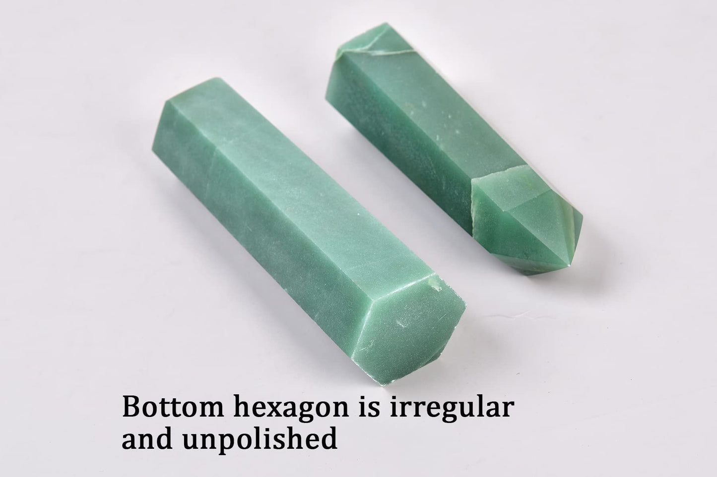 AMOYSTONE 1PC Green Aventurine Wand Natural Healing Crystal Hexagonal Column 6 Faceted Small Green Stone Tower Reiki Yoga 0.6-1.1 Lbs
