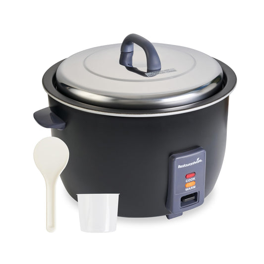 Restaurantware Commercial Rice Cooker 60 Cup Heavy-Duty Steel Industrial Rice Warmer With Nonstick Interior Black Ideal For Catering And Buffet Use