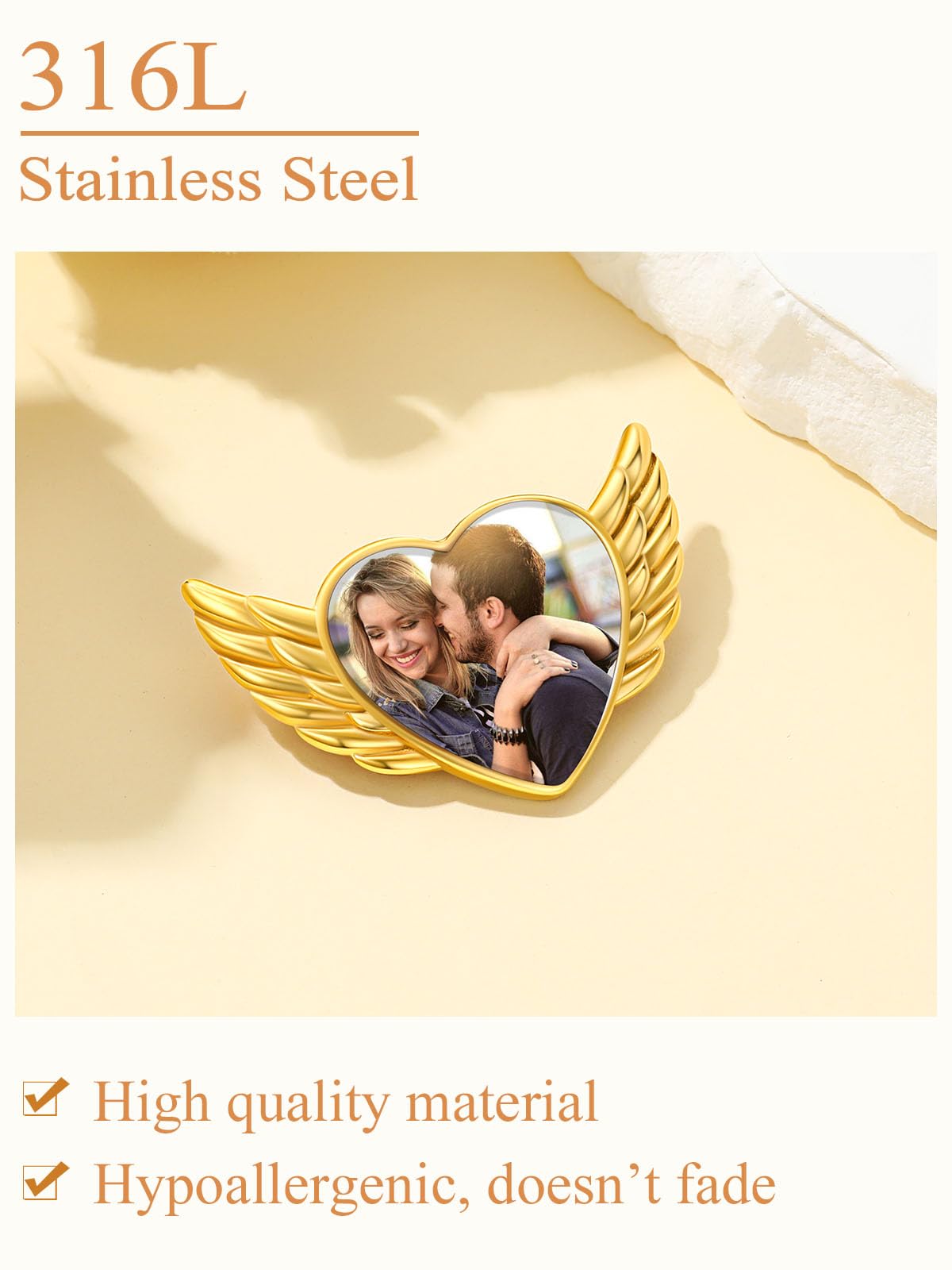 Custom4U Personalized Picture Brooch for Bride Wedding Bouquet Pin with Photos Women Birthday Brooch Funeral Memorial for Men Father Mother Grooms(With Gift Box)