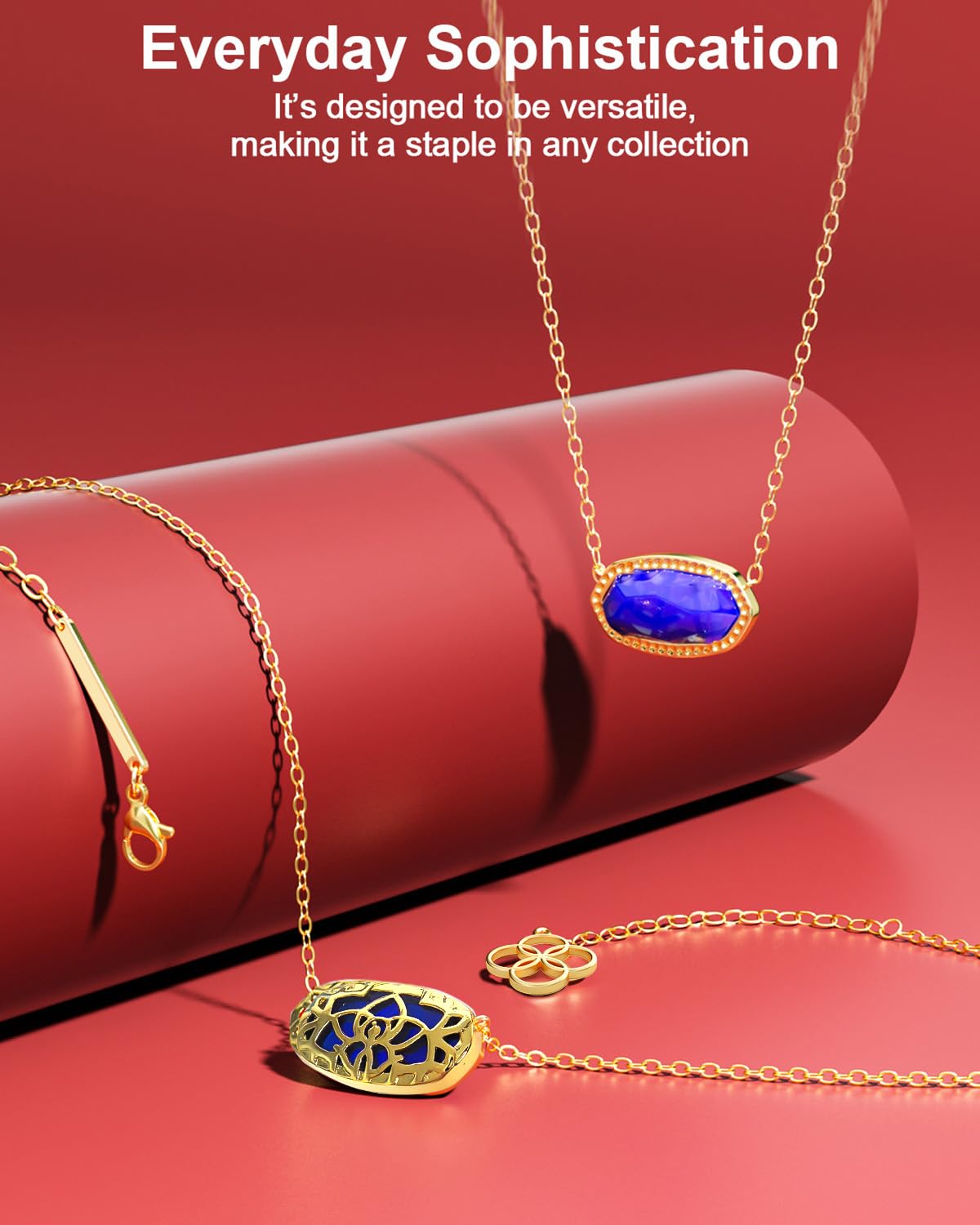 AICase 18K Gold Plated Pendant Necklace for Women,Fashion Jewelry,Anniversary Birthday Gifts for Women/MoM/Sister/Friends/Her/Wife/Grandma/Coworker Mother's Day gifts for MoM_Blue