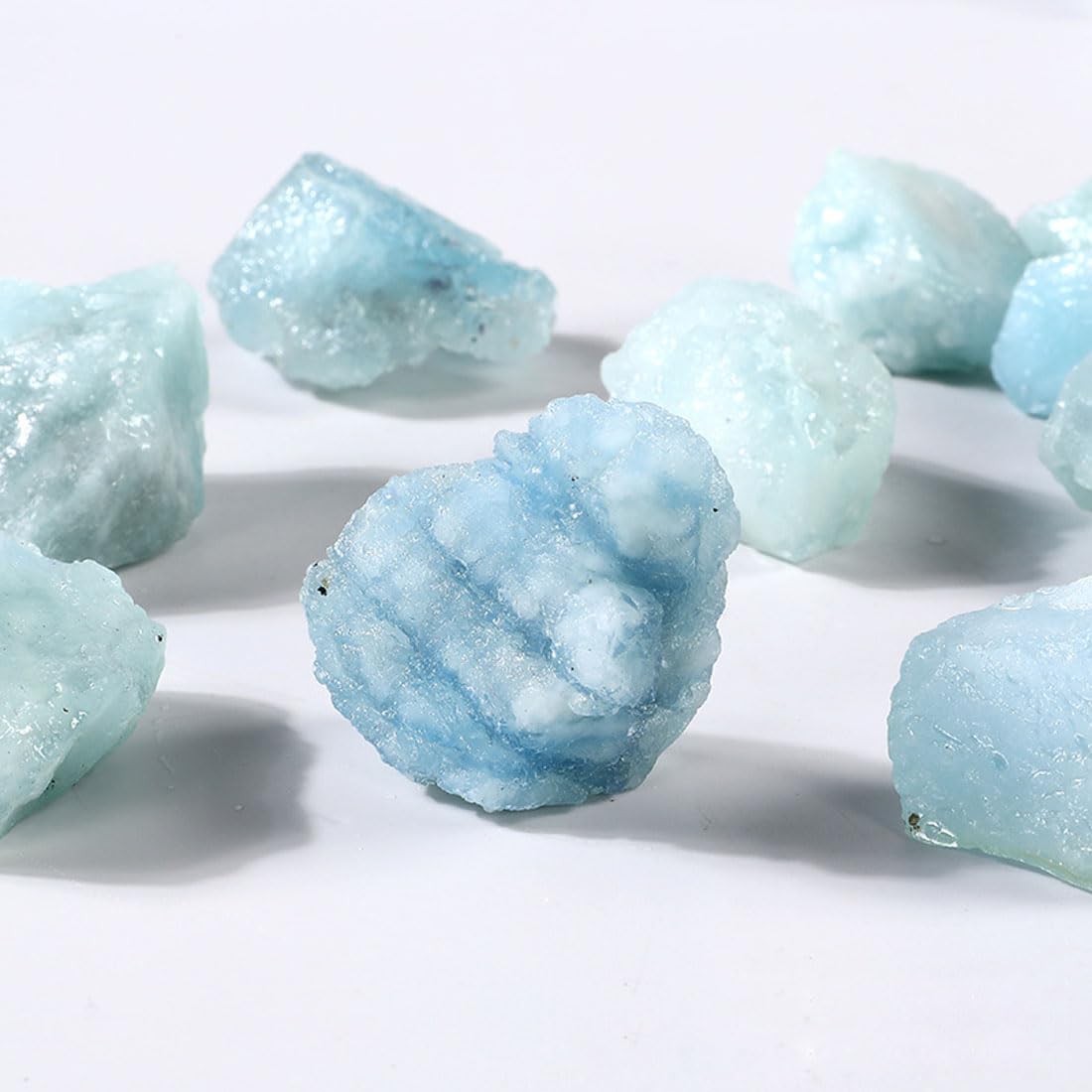 Aquamarine Raw Crystals, Large 1.25-2.0" Healing Crystals Natural Rough Stones Crystal for Tumbling, Cabbing, Fountain Rocks, Decoration, Polishing, Wire Wrapping, Wicca & Reiki