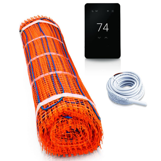 SunTouch CommandPlus TapeMat Electric Under Floor Heating Kit with Mat, Sensor, SunStat Programmable WiFi Thermostat, 20 Sq Ft (10' x 2'), 120V, Heated System for Tile, Stone, Vinyl, Laminate