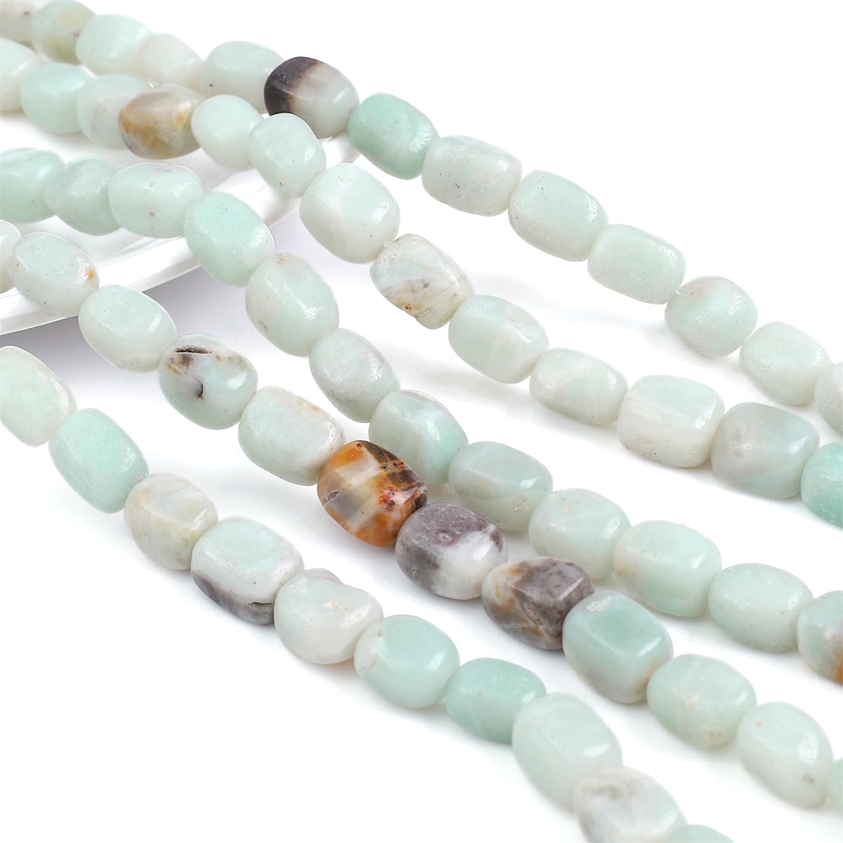 BEADIA Natural Amazonite Cuboid Stone Loose Semi Gemstone Beads for Jewelry Making 8mmx12mm 38cm/Strand