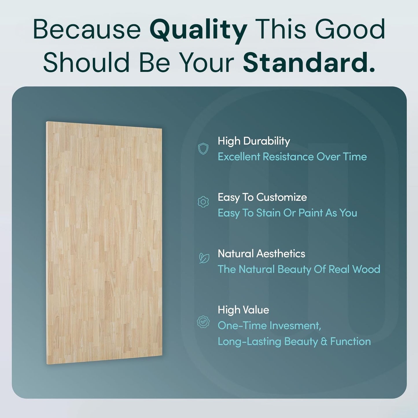 bingltd- 6 ft x 25 x 1.5 in in Unfinished Hevea Solid Wood Butcher Block Countertop With Square Edge