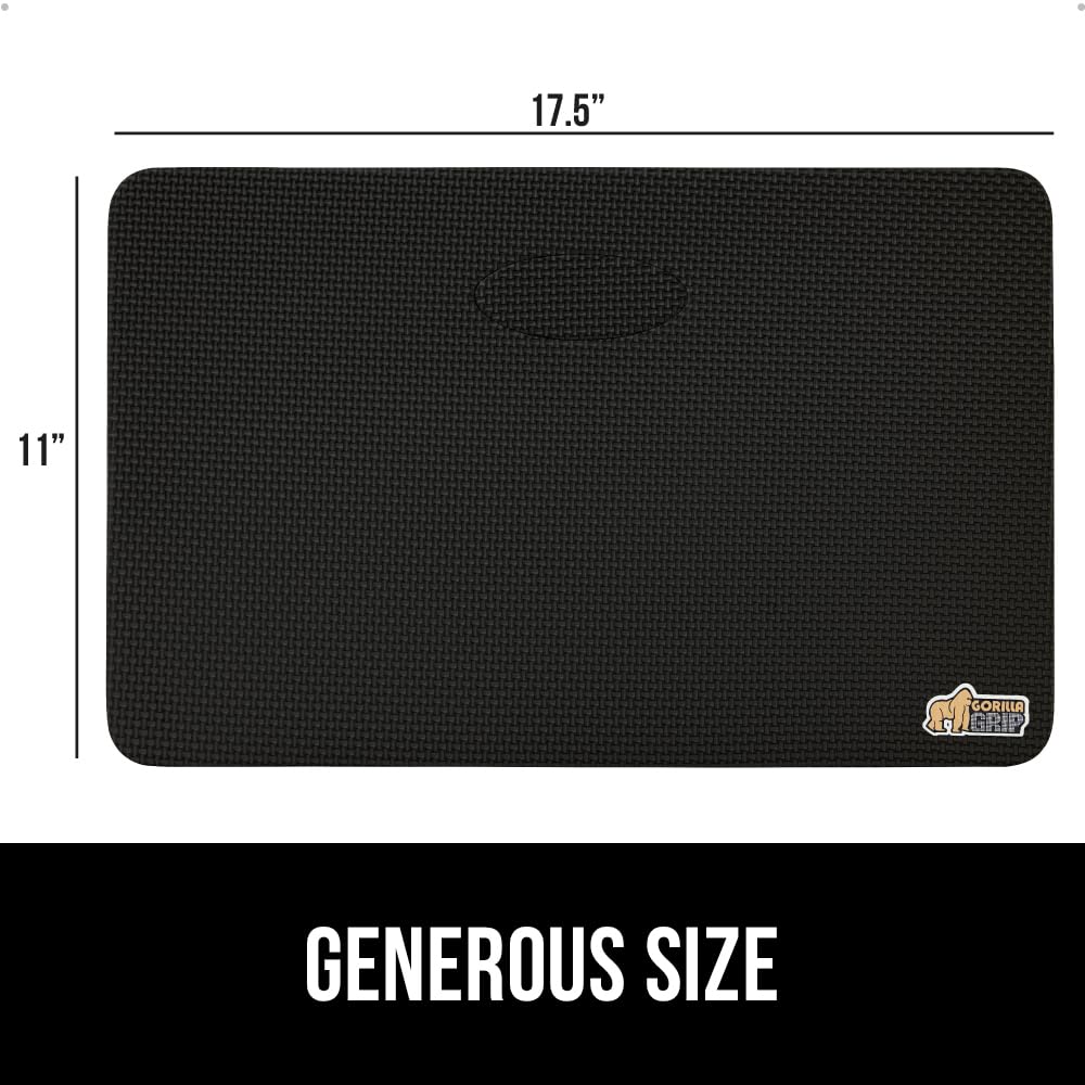 GORILLA GRIP Extra Thick Patent Pending Supportive Foam Kneeling Pad, Large Cushion Knee Pads for Gardening, Baby Bath Time, Dirt and Water Resistant, Workout and Garden Supplies, 17.5x11, Black