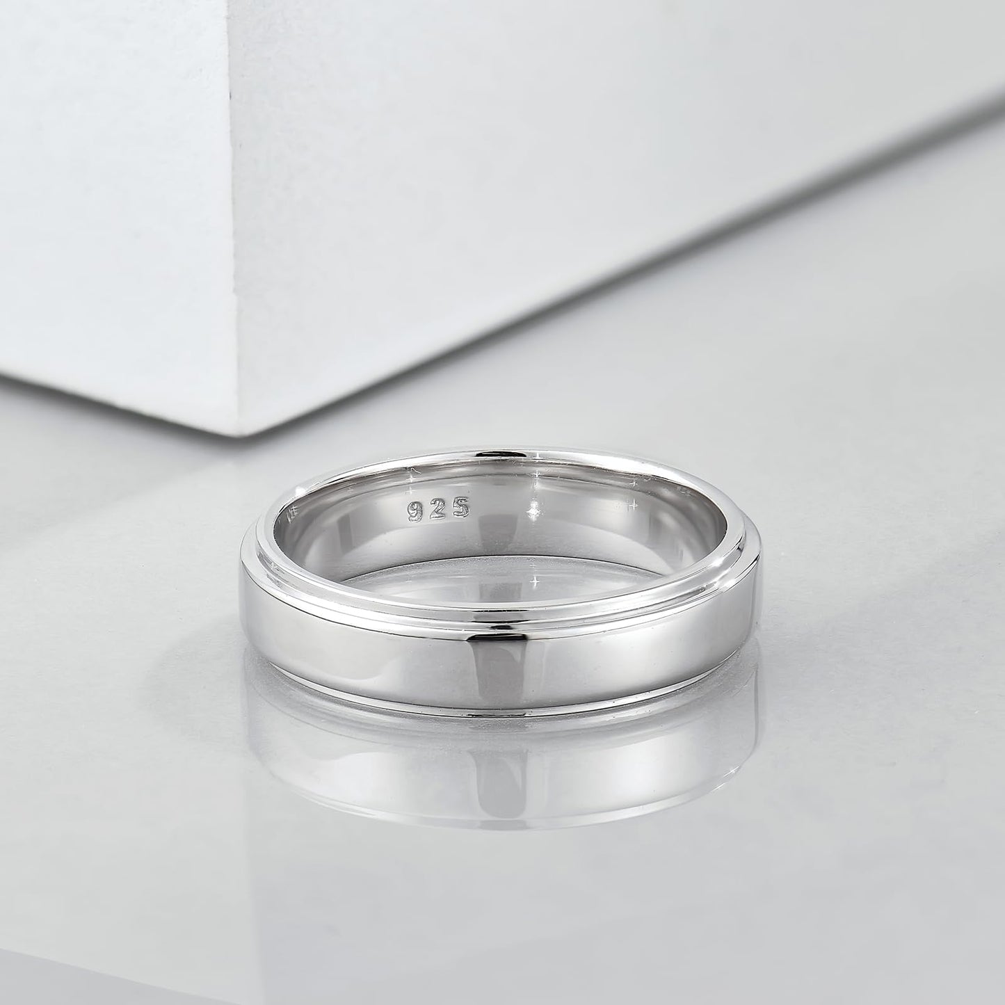 STARCHENIE 5mm Wedding Band Ring, 925 Sterling Silver Comfort Fit, Classic Style, Sizes 11