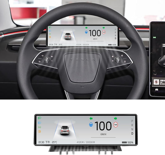 Tesstudio Head Up Display for Tesla Model 3 2017-2023 & Model Y 2019-2024,8.8" Touch Screen Instrument Cluster with CarPlay & Android Auto Real-Time Vehicle Info Display