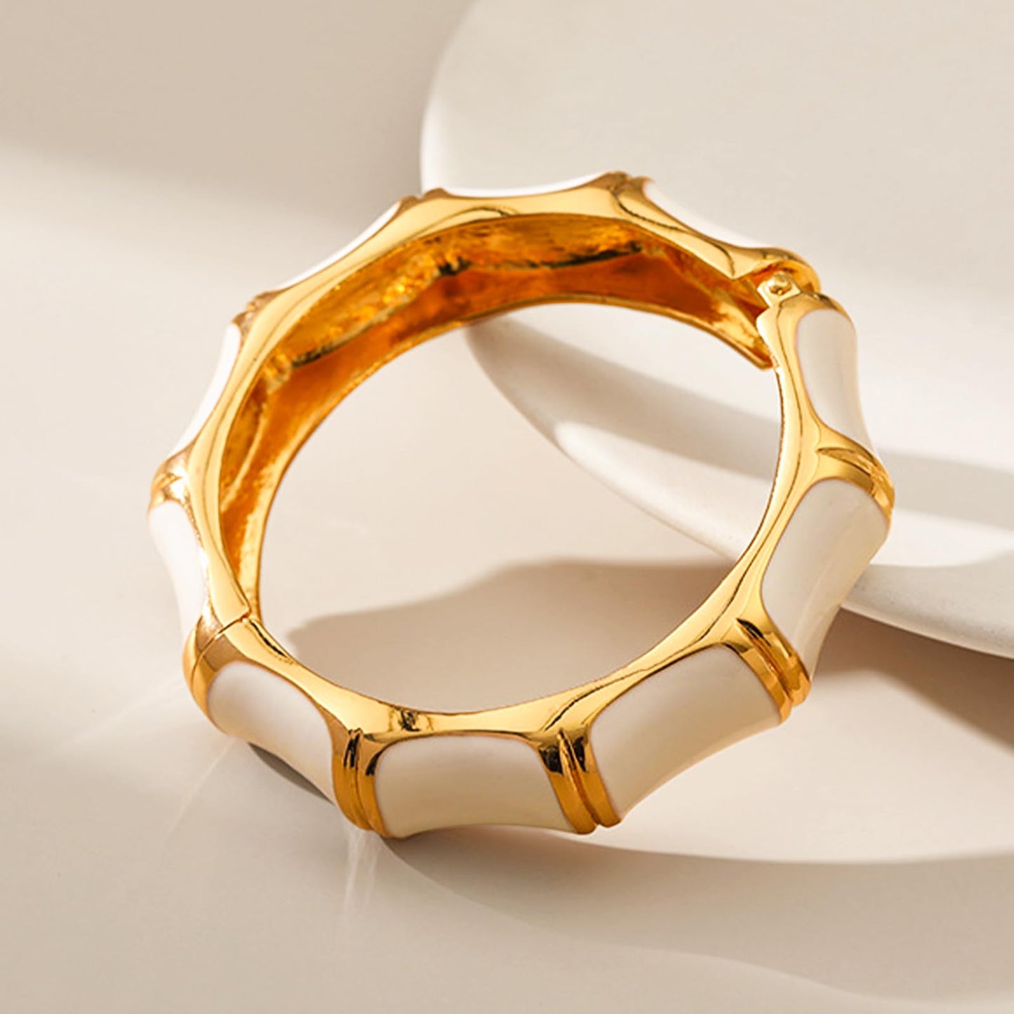 crataly White Gold Cuff Dripping Oil Bangle For Women-Enamel Vintage Bracelets For Birthday Christmas Mother's Day Valuntines Day Gifts