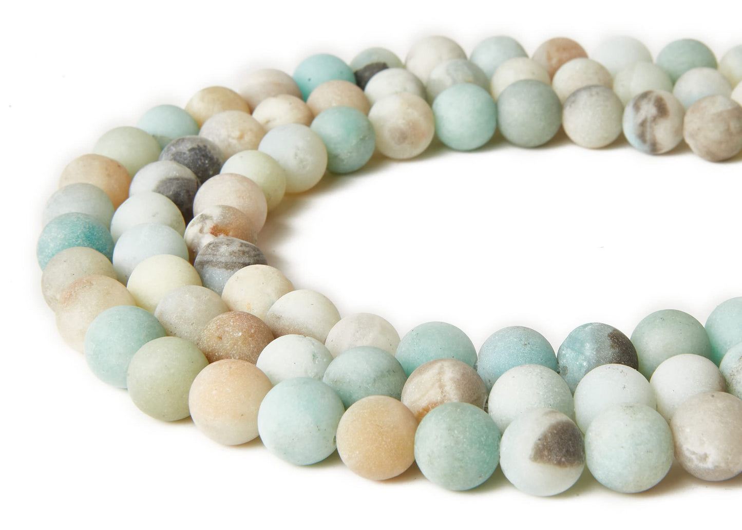 35pcs 10mm Frosted Amazonite Beads Natural Gemstone Beads Round Loose Beads for Jewelry Making
