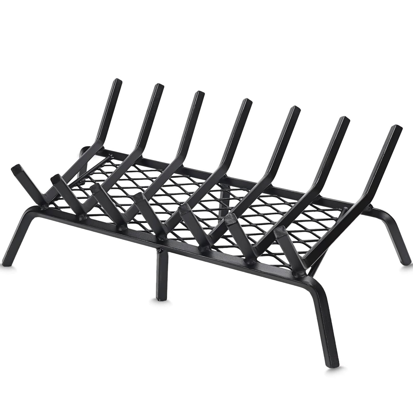 G GOOD GAIN Fireplace Grate 24" with Ember Retainer, Heavy Duty Cast Iron Indoor, Chimney Hearth Wood Stove Burning Rack Holder,1/2” Bar Fire Place Asseccories for Outdoor, Fire Pits, Camping