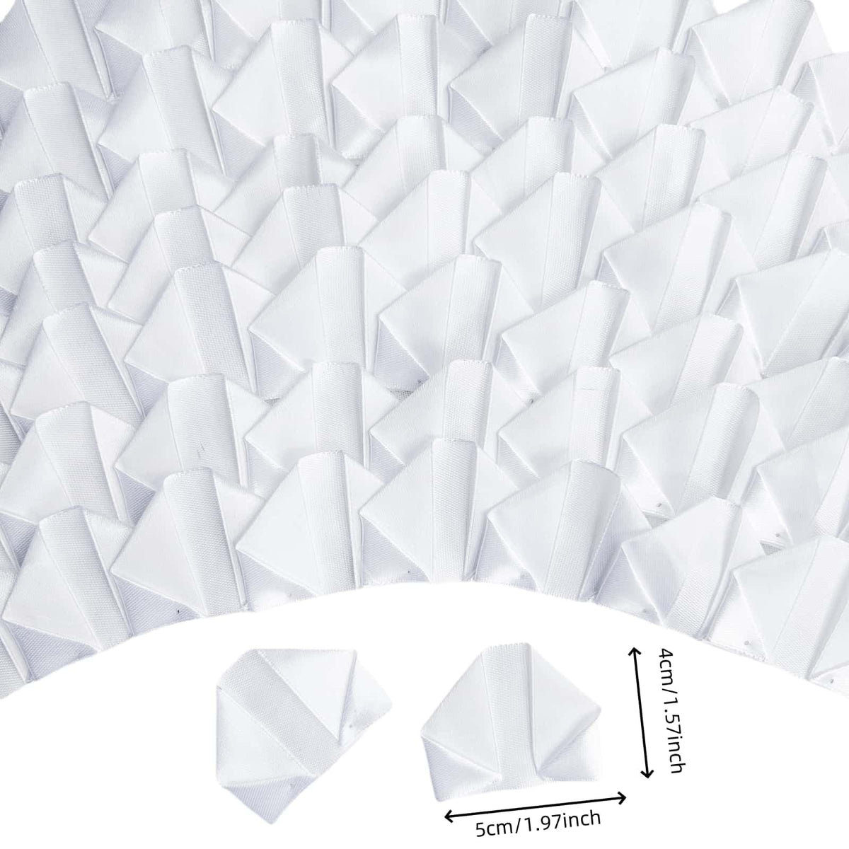 LatinaFlorista 300Pcs Premade Satin Ribbon Rose Petals Half-Finished for Eternal Rose DIY Ramos Forever Flowers Bouquets Everlasting Floral,for Wedding,Anniversary,Birthday (300 Pcs White)