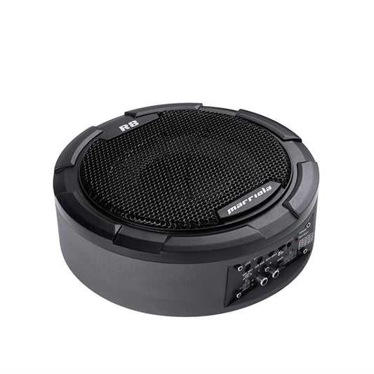 Levhorzn Marriola R8 Slim Under-Seat Powered Subwoofer with Built-in Amplifier – Compact Bass Upgrade for Car Audio, 8 Inch, Easy Install, High-Level & RCA Inputs, Complete Wiring Kit