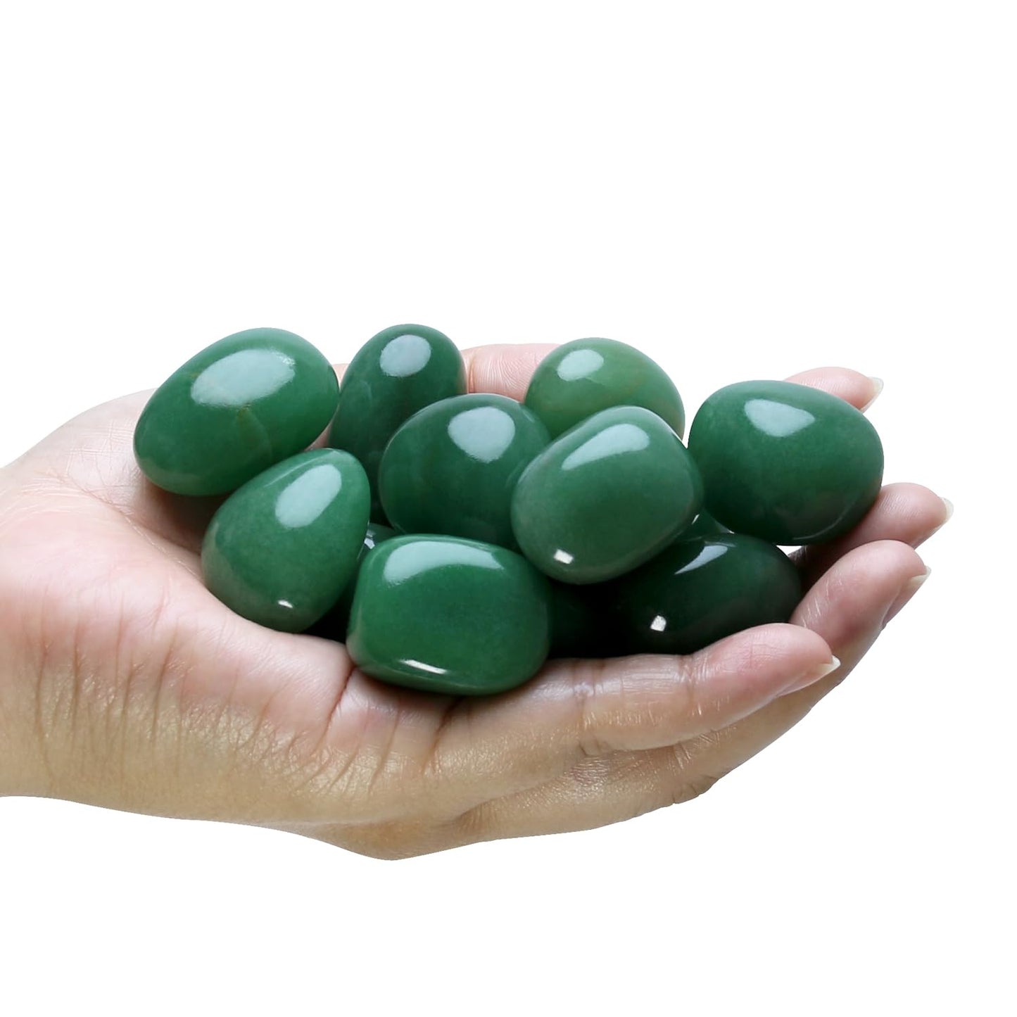 Tumbled Polished Natural Green Aventurine Crystals Stones, Crystals and Healing Stones Quartz Bulk for Wicca, Reiki, Healing Energy, Chakra Stones, Witchcraft Supplies(10Pcs)