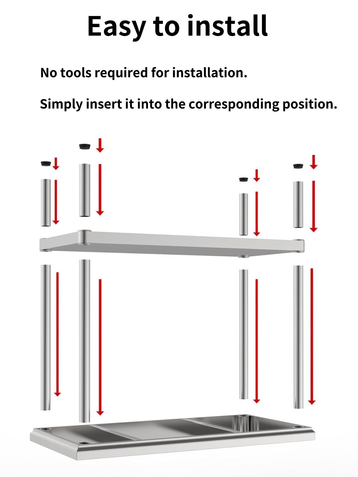 FITHOW Stainless Steel Table for Prep & Work 20 * 40 inchs,Commercial Kitchen Worktable,Heavy Duty Pred Metal Work Table with Under Shelf for BBQ, Kitchen, Home, and Garage